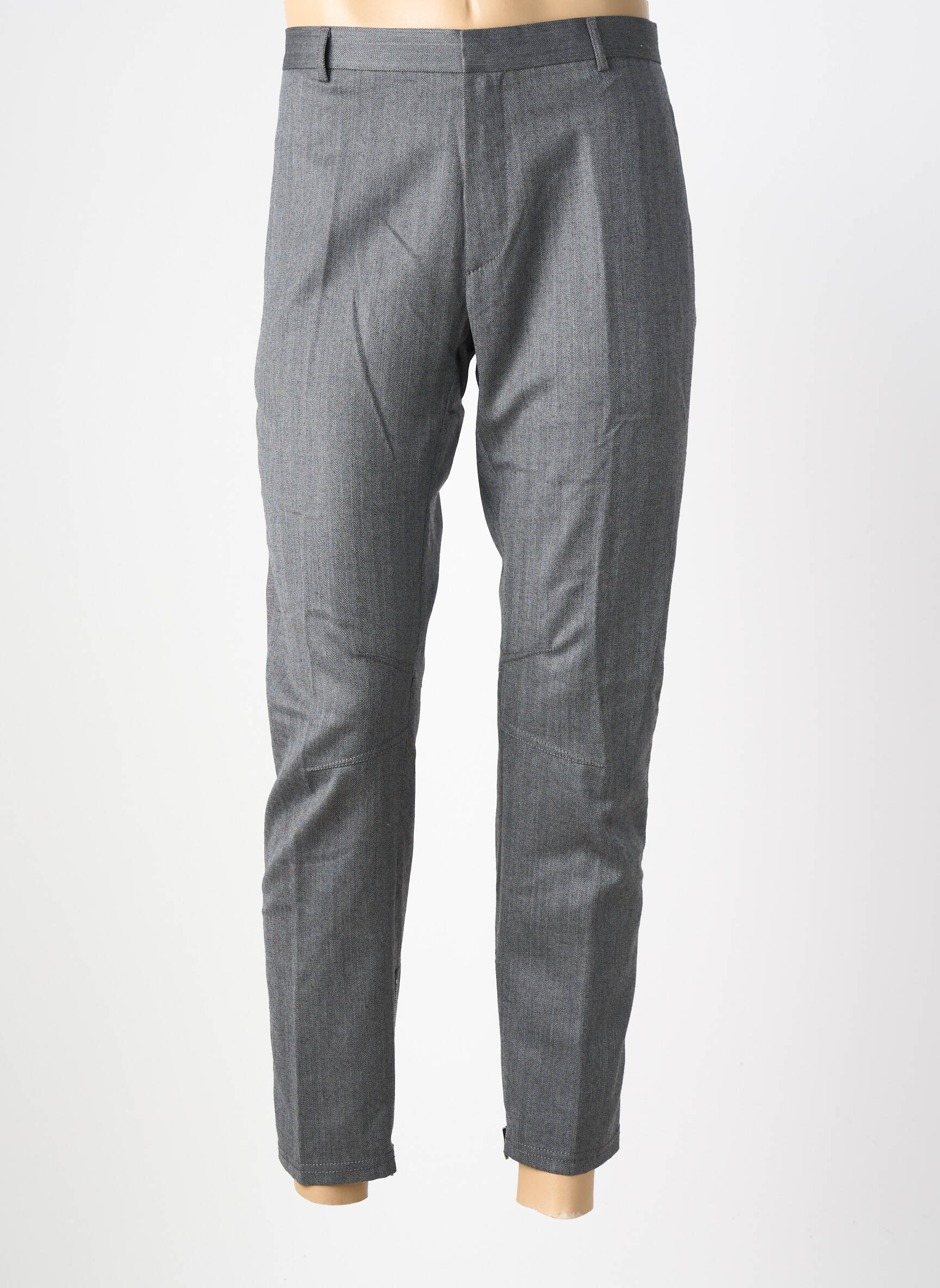 Pantalon slim țesătură melanj mărime normală gri LANVIN bărbat