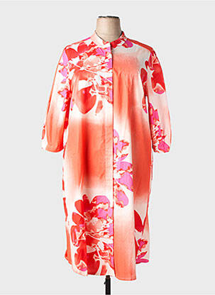 Rochie midi imprimeu floral mâneci 3/4 portocaliu NOENE femeie
