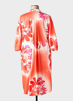 Rochie midi imprimeu floral mâneci 3/4 portocaliu NOENE femeie
