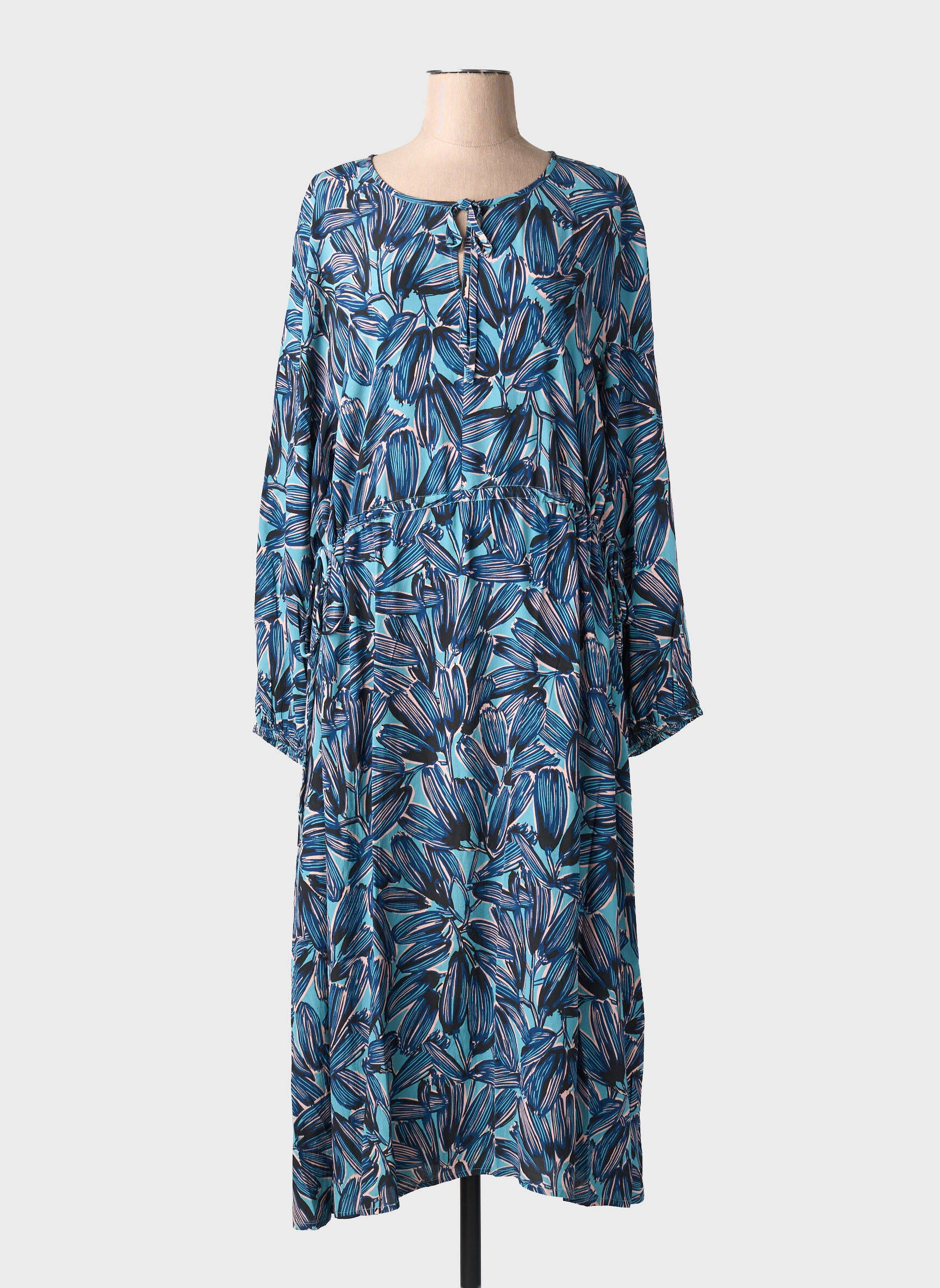 Rochie lungă mâneci lungi mâneci lungi albastru MASAI femeie