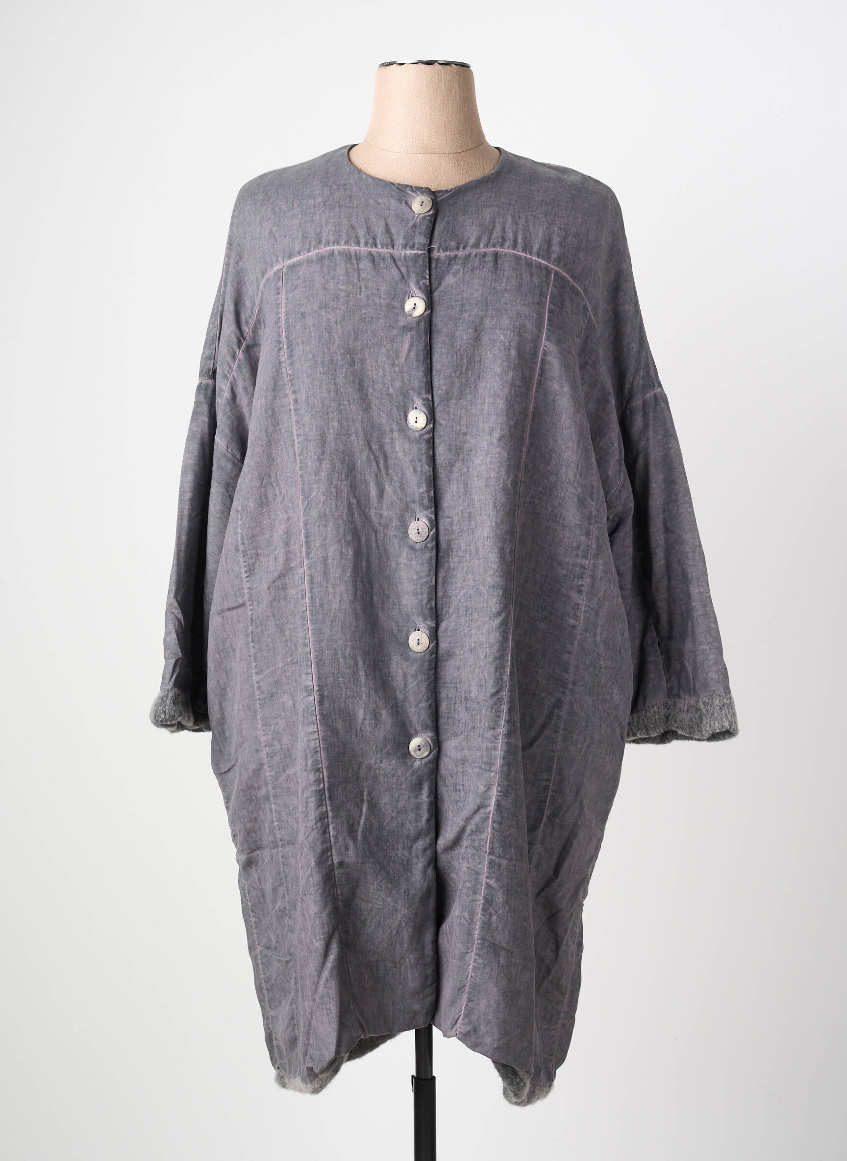 Jachete casual guler rotund gri GRIZAS femeie