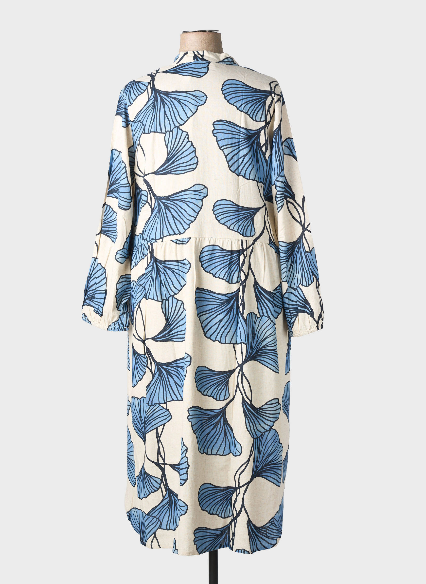 Rochie lungă mâneci lungi mâneci lungi albastru NOENE femeie
