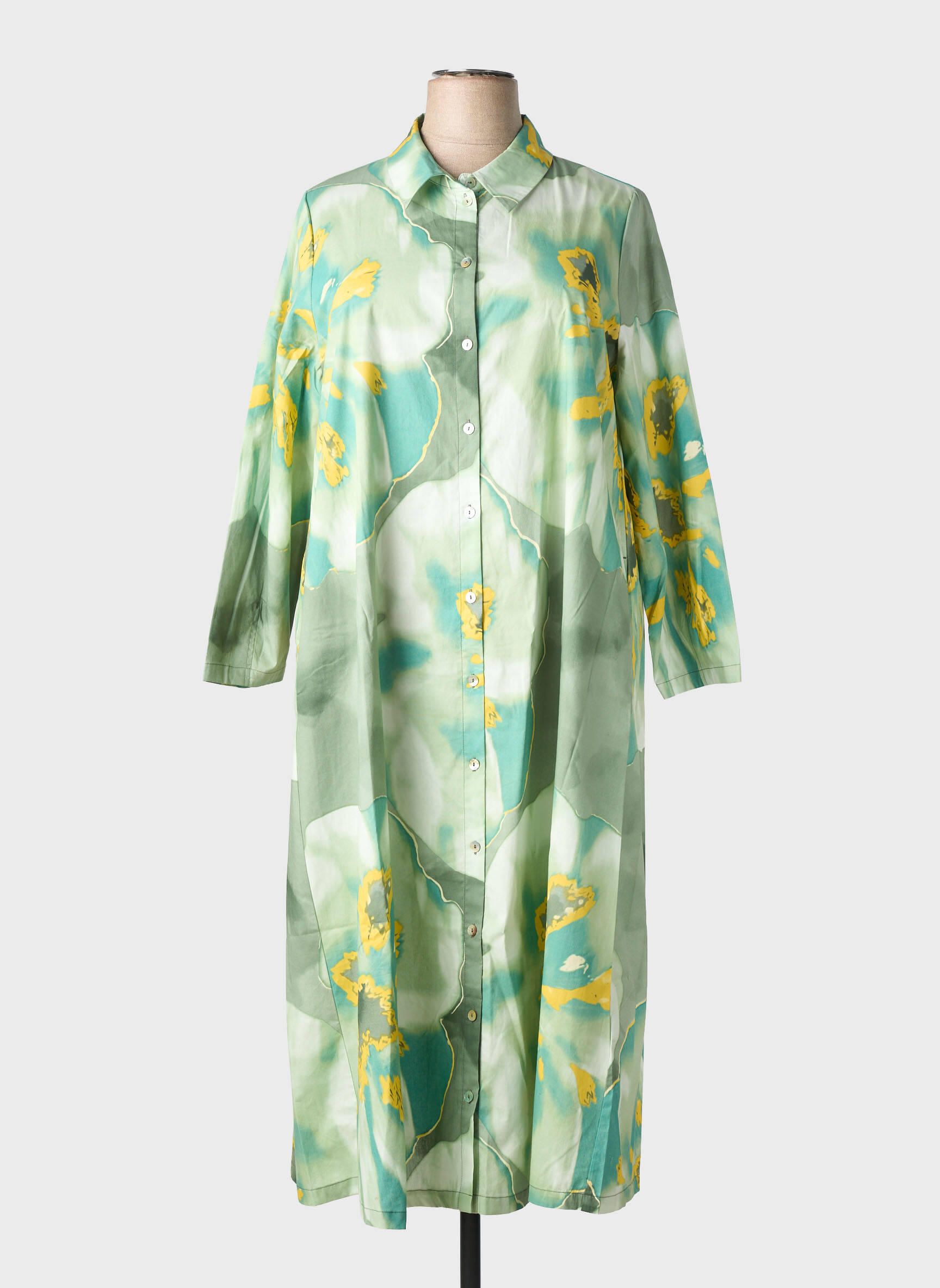 Rochie lungă mâneci lungi mâneci lungi verde NOENE femeie