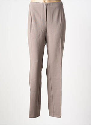 Pantalon drept talie elastică gri ADELINA BY SCHEITER femeie