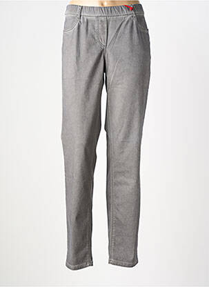 Pantalon drept talie elastică gri ASCARI femeie