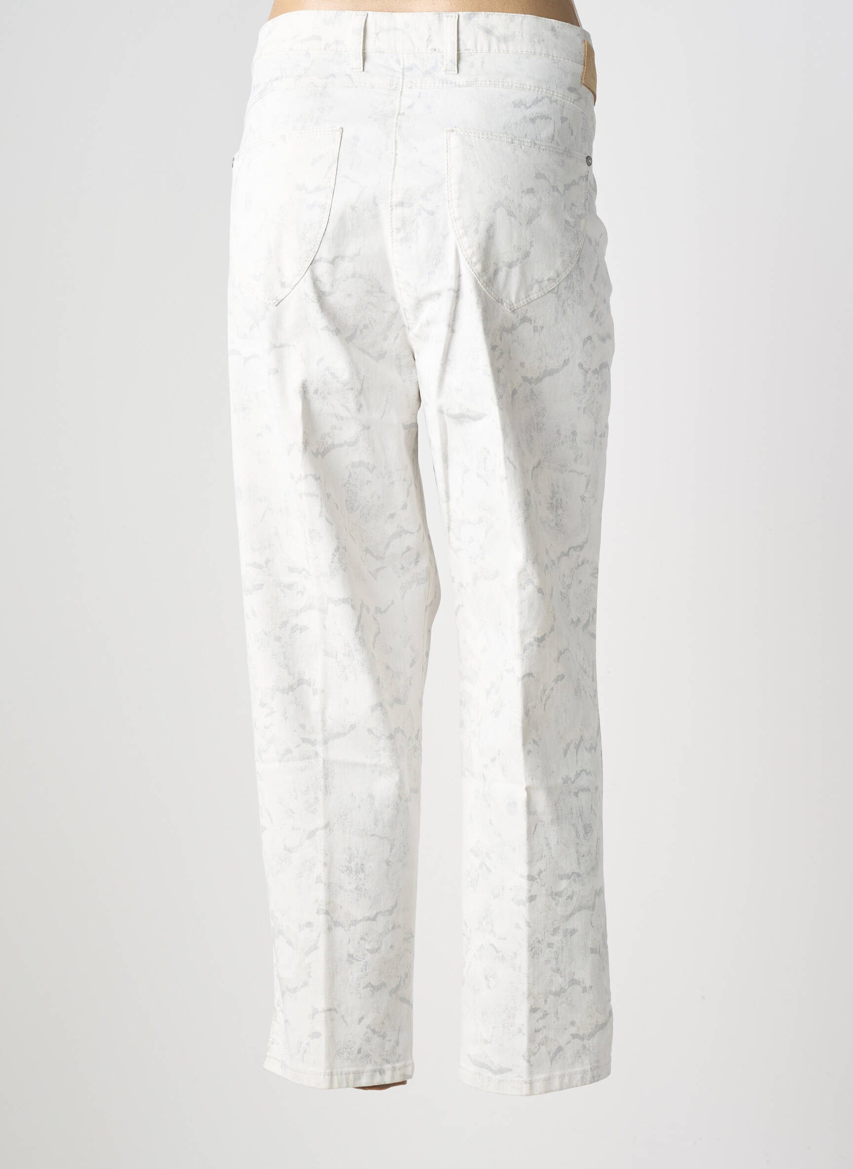 Pantalon 7/8 închidere cu fermoar sub clapetă cu nasturi alb RAPHAELA BY BRAX femeie