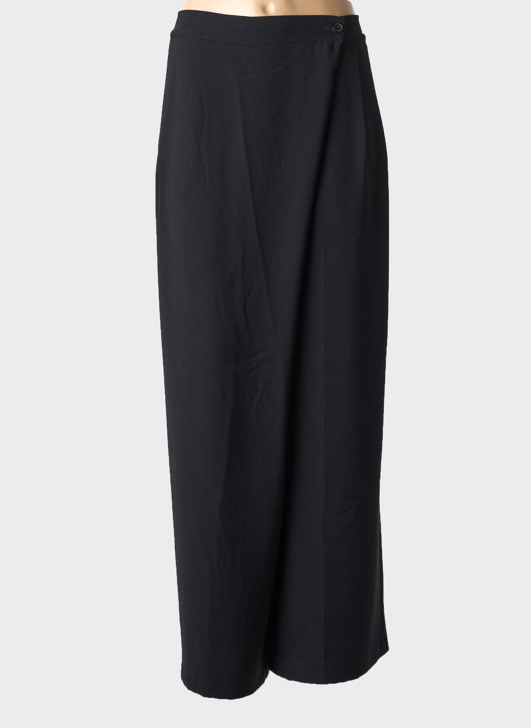 Pantalon drept talie elastică negru MASAI femeie