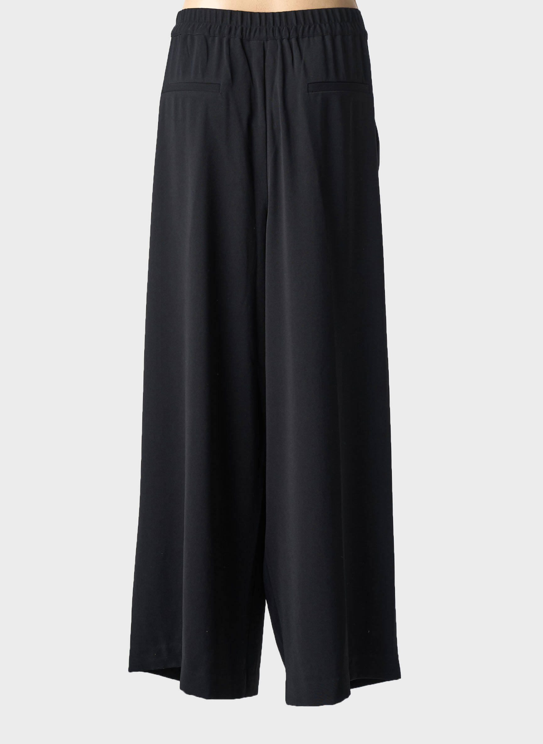 Pantalon drept talie elastică negru MASAI femeie