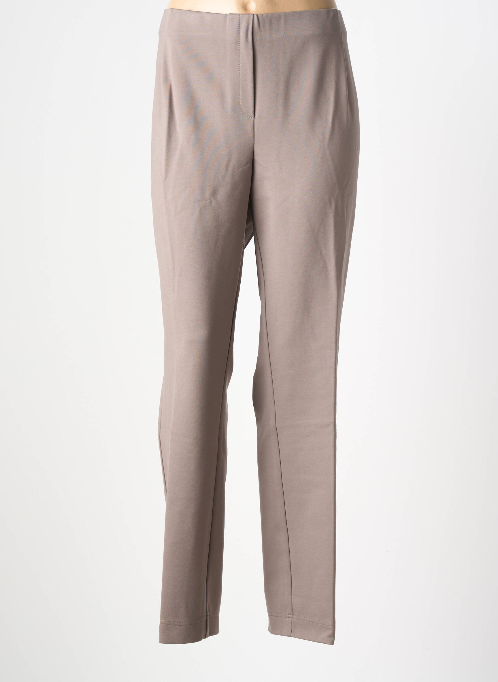 Pantalon drept talie elastică gri ADELINA BY SCHEITER femeie