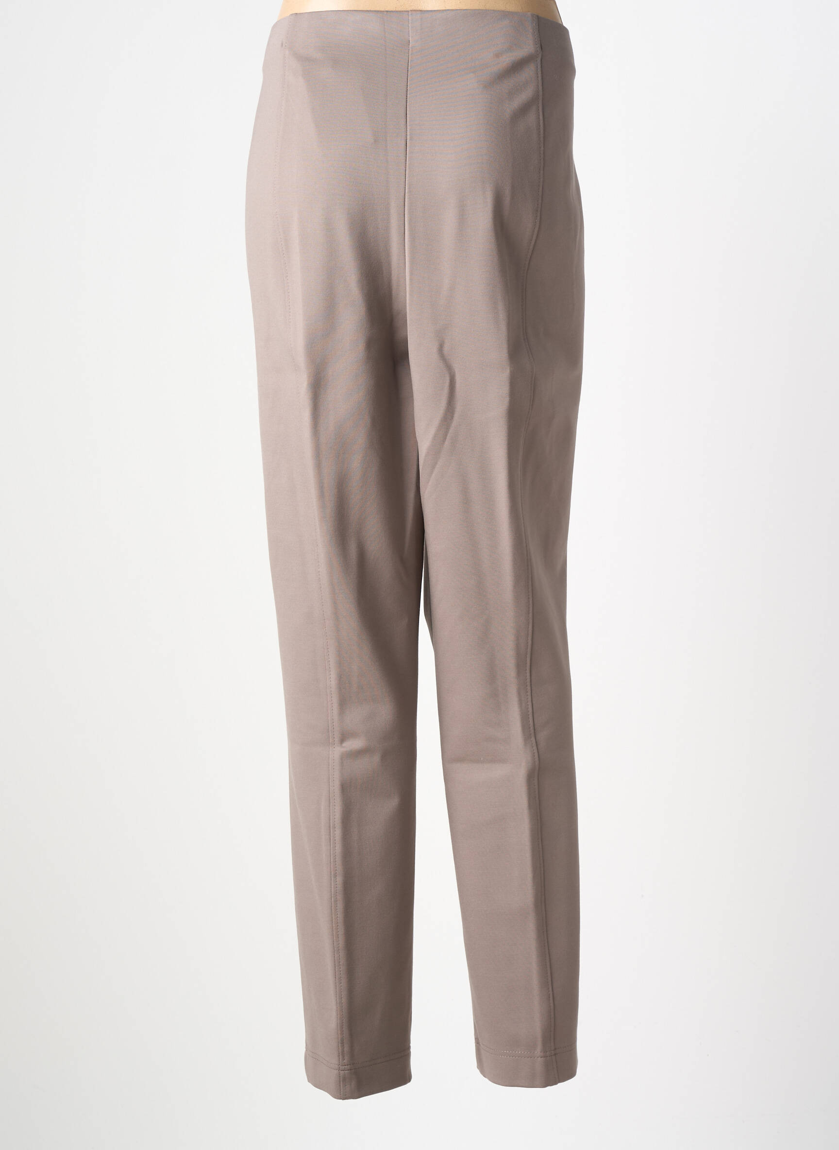 Pantalon drept talie elastică gri ADELINA BY SCHEITER femeie