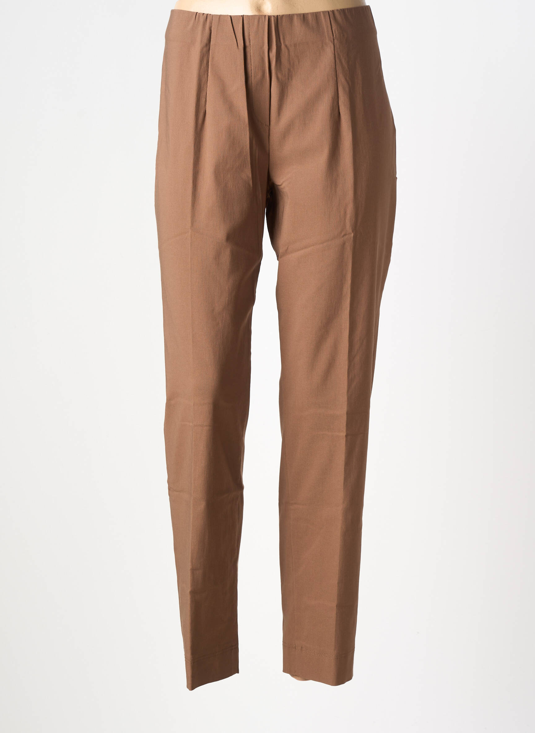 Pantalon drept talie elastică maro KJBRAND femeie