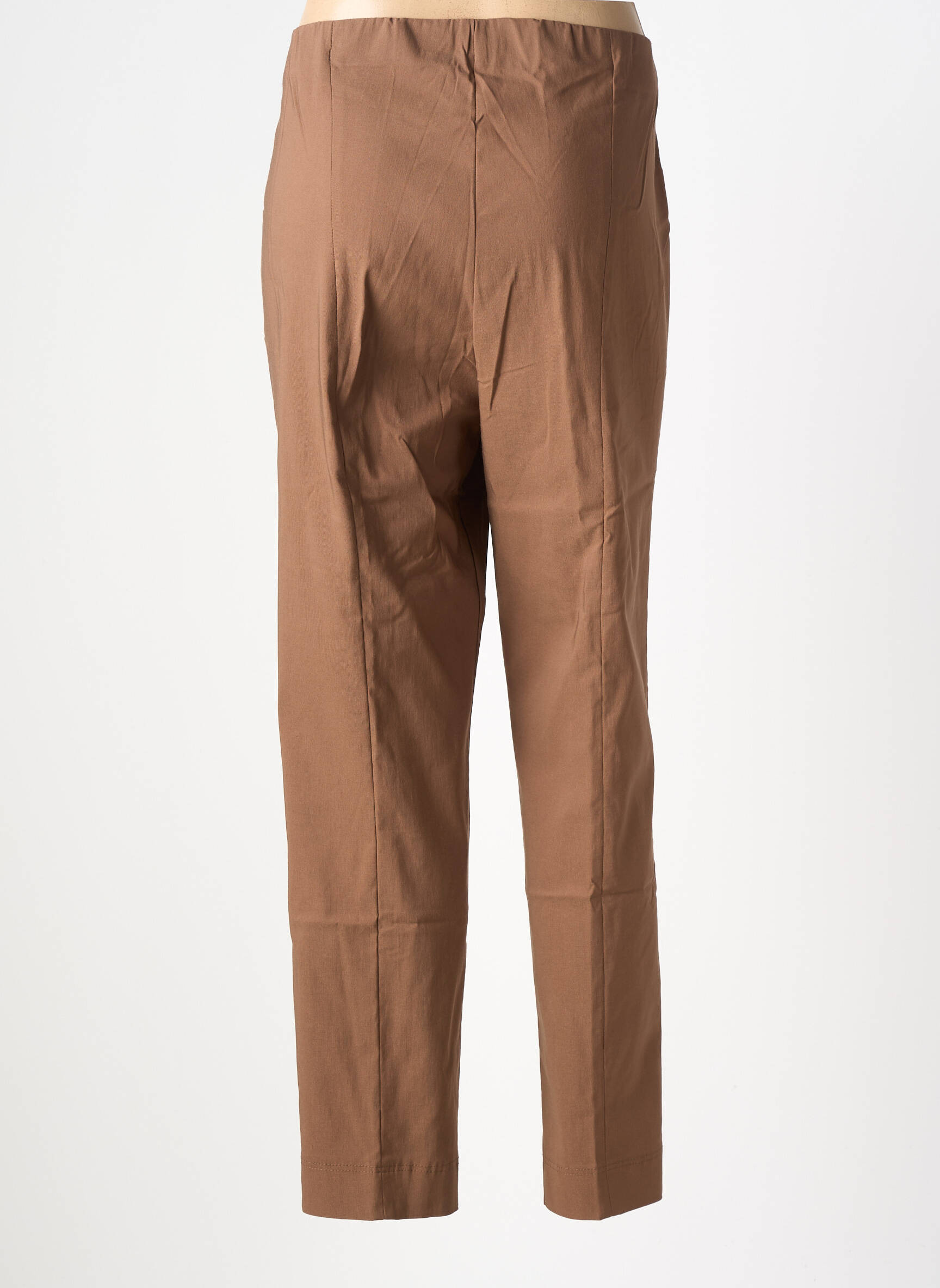 Pantalon drept talie elastică maro KJBRAND femeie