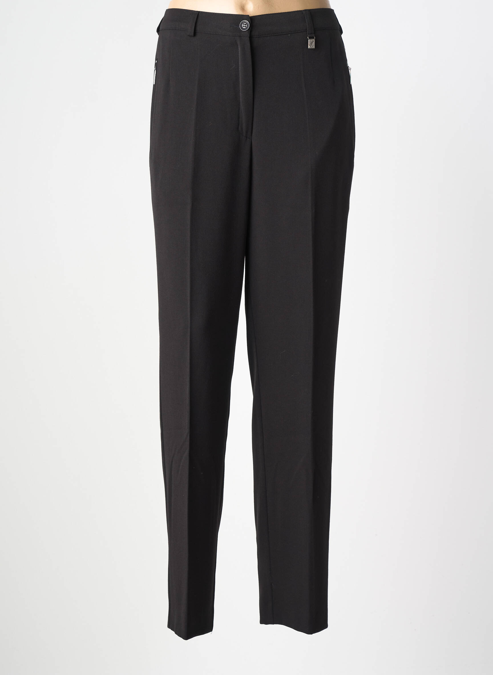 Pantalon drept talie elastică negru ADELINA BY SCHEITER femeie