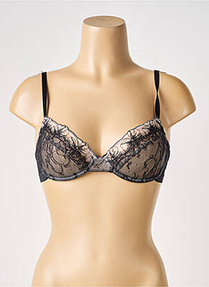 Sutien efect material satinat sutien cupe întregi cu decolteu înalt negru PASSIONATA femeie