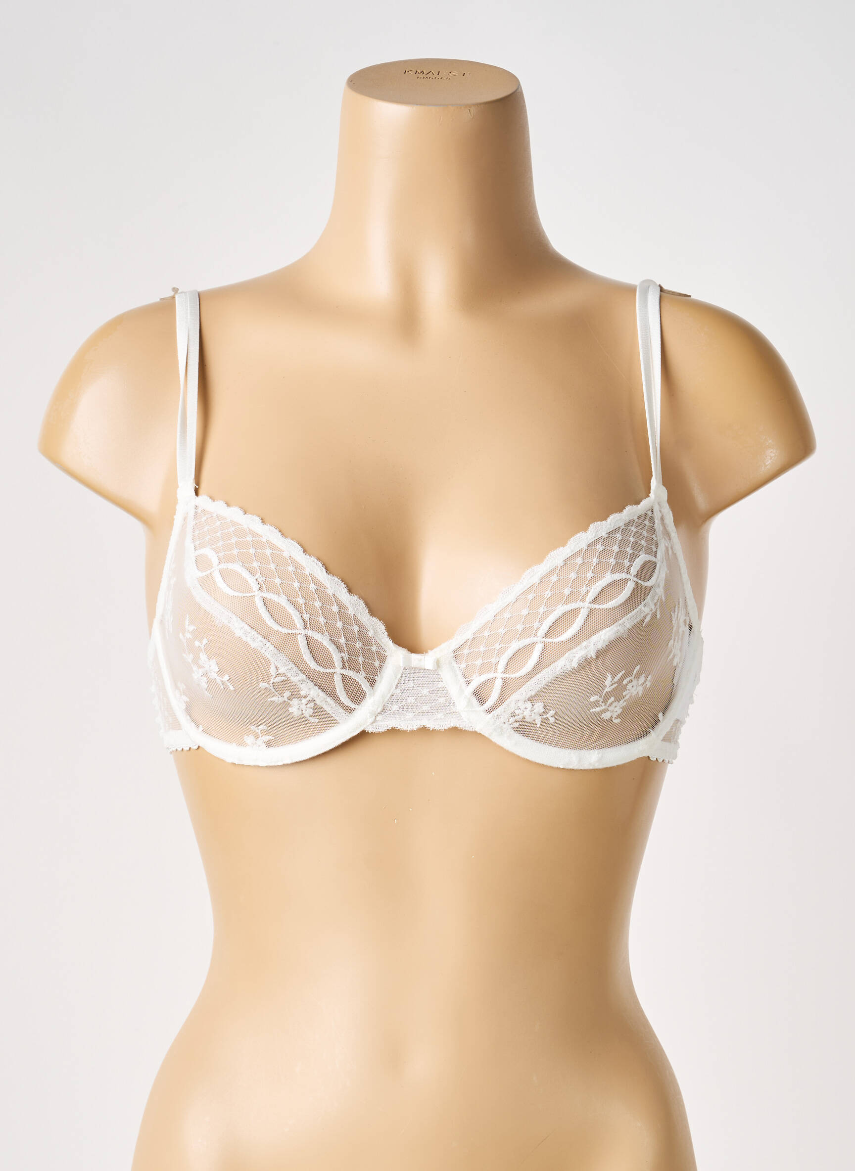 Sutien broderie sutien cupe întregi cu decolteu înalt alb PASSIONATA femeie