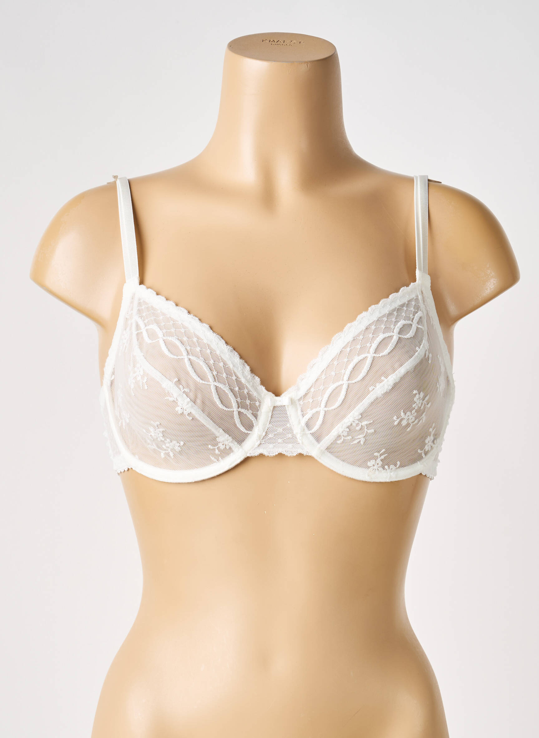 Sutien broderie sutien cupe întregi cu decolteu înalt alb PASSIONATA femeie