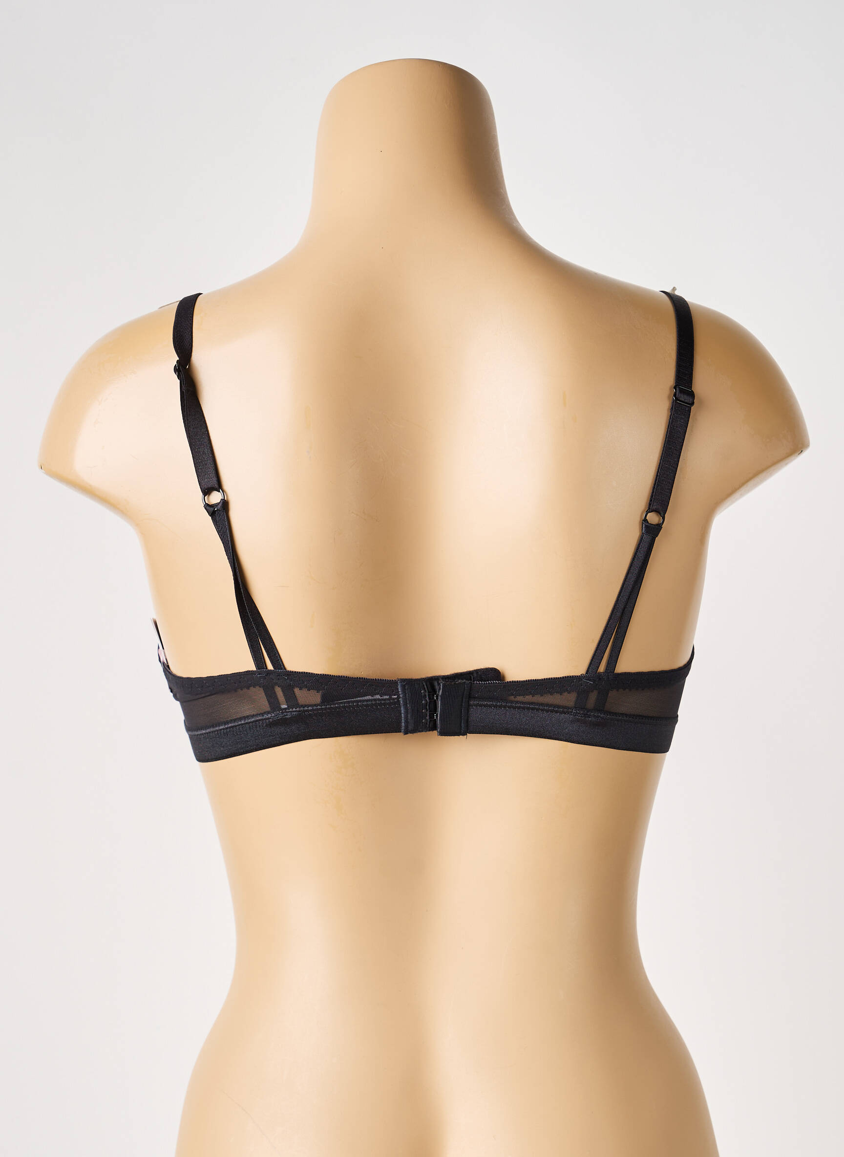 Sutien efect material satinat sutien cupe întregi cu decolteu înalt negru PASSIONATA femeie