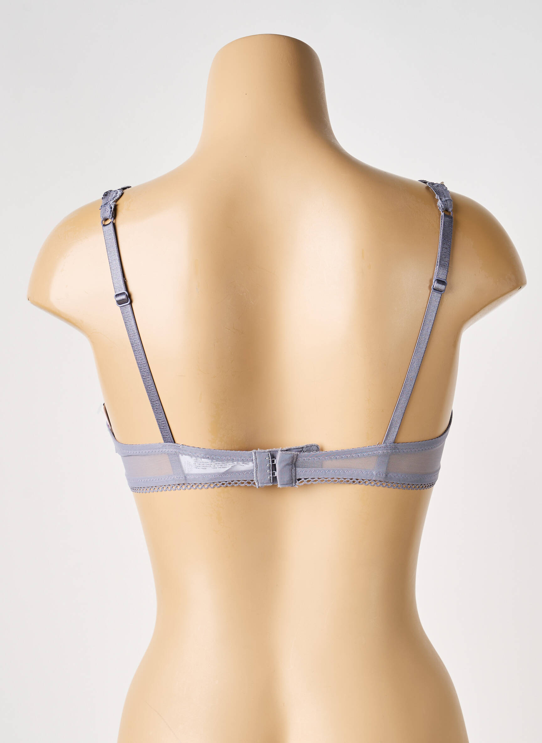 Sutien efect material satinat sutien balconet cu decolteu înalt gri PASSIONATA femeie