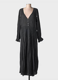 Rochie lungă mâneci lungi mâneci lungi negru MAISON HOTEL femeie