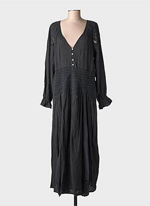 Rochie lungă mâneci lungi mâneci lungi negru MAISON HOTEL femeie