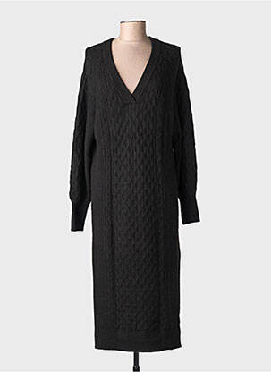 Rochie pulover croială dreaptă mâneci lungi negru SOAKED femeie