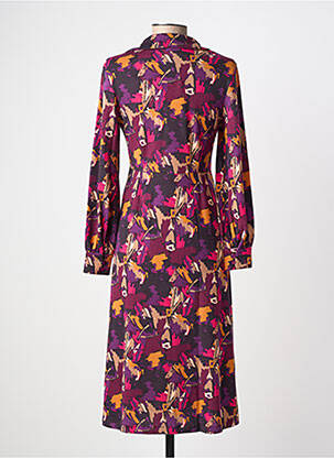 Rochie midi imprimeu fantezie mâneci lungi violet SURKANA femeie