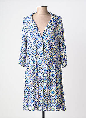 Rochie midi mâneci 3/4 mâneci 3/4 albastru PAKO LITTO femeie