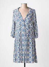 Rochie midi mâneci 3/4 mâneci 3/4 albastru PAKO LITTO femeie