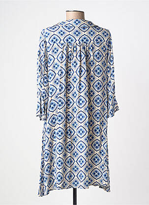 Rochie midi mâneci 3/4 mâneci 3/4 albastru PAKO LITTO femeie