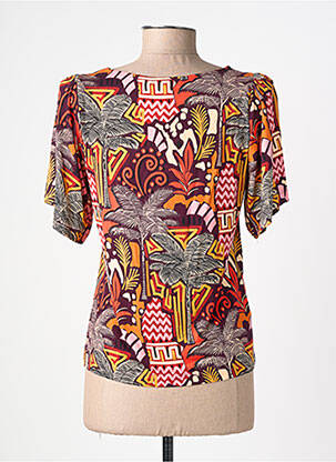 Tricou imprimeu fantezie mâneci scurte portocaliu SURKANA femeie