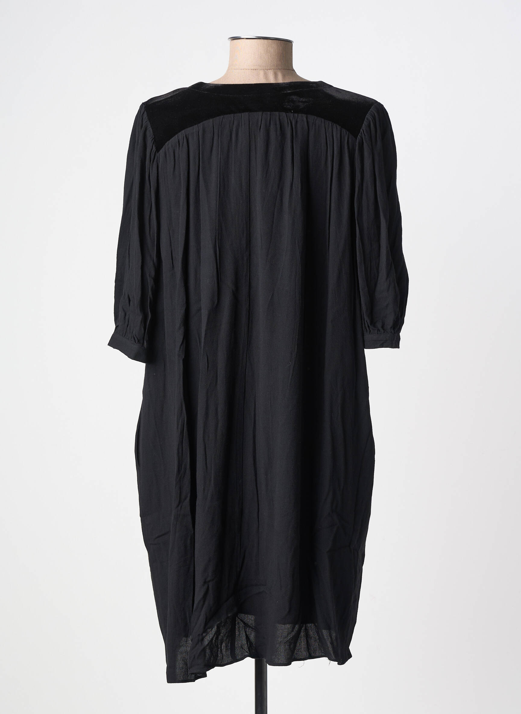 Rochie midi mâneci scurte mâneci scurte negru ORFEO femeie