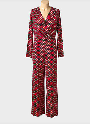 Salopetă-pantalon croială cambrată mâneci lungi roșu SURKANA femeie