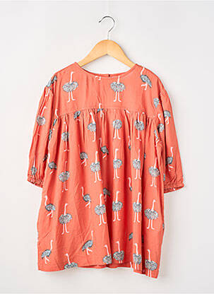 Rochie midi guler rotund mâneci 3/4 portocalie COMPAÑIA FANTASTICA fată