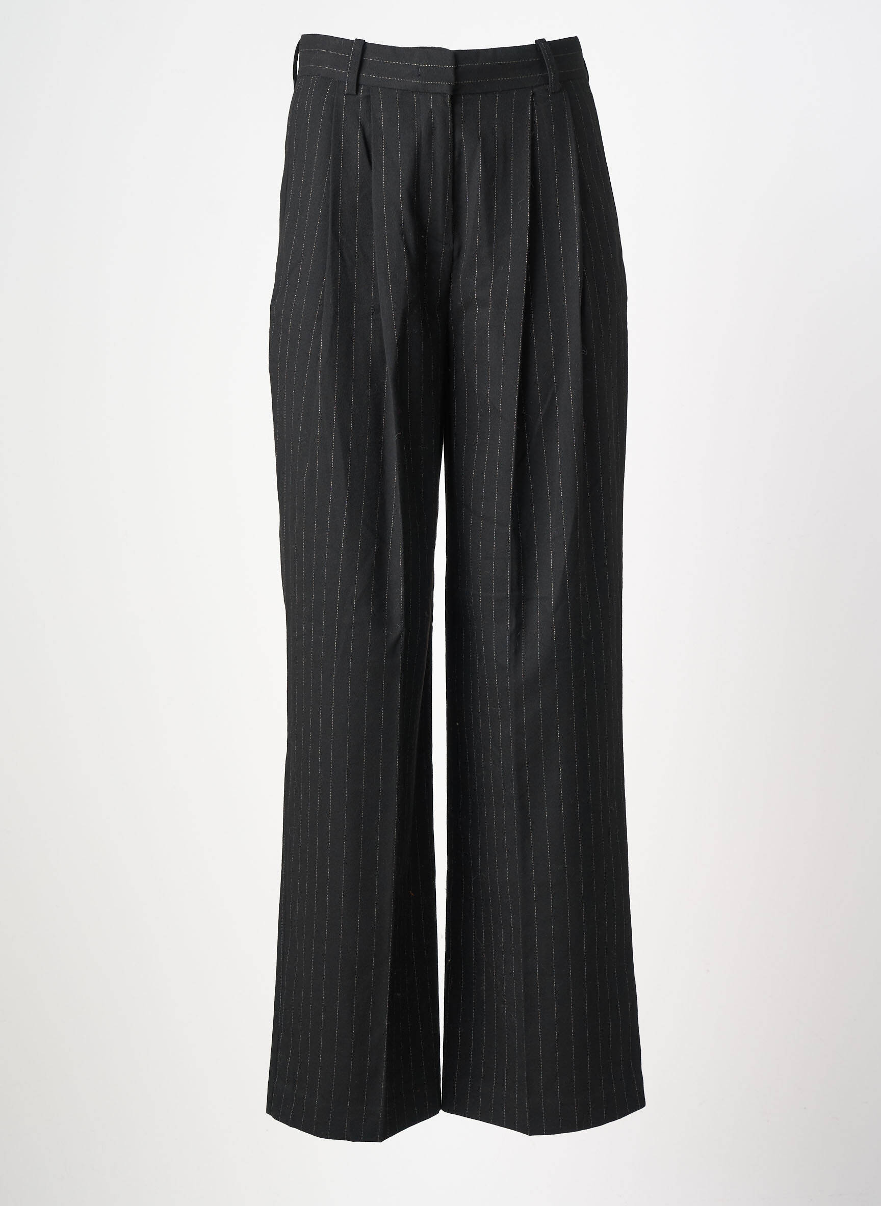Pantalon larg țesătură crep talie înaltă negru SOAKED femeie