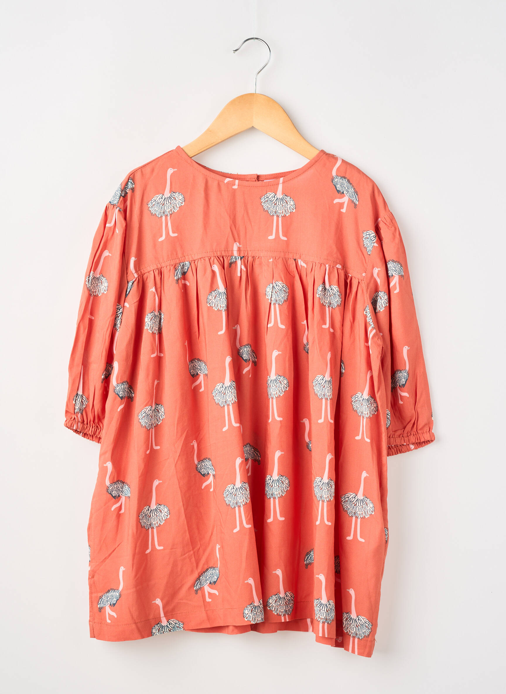 Rochie midi guler rotund mâneci 3/4 portocalie COMPAÑIA FANTASTICA fată