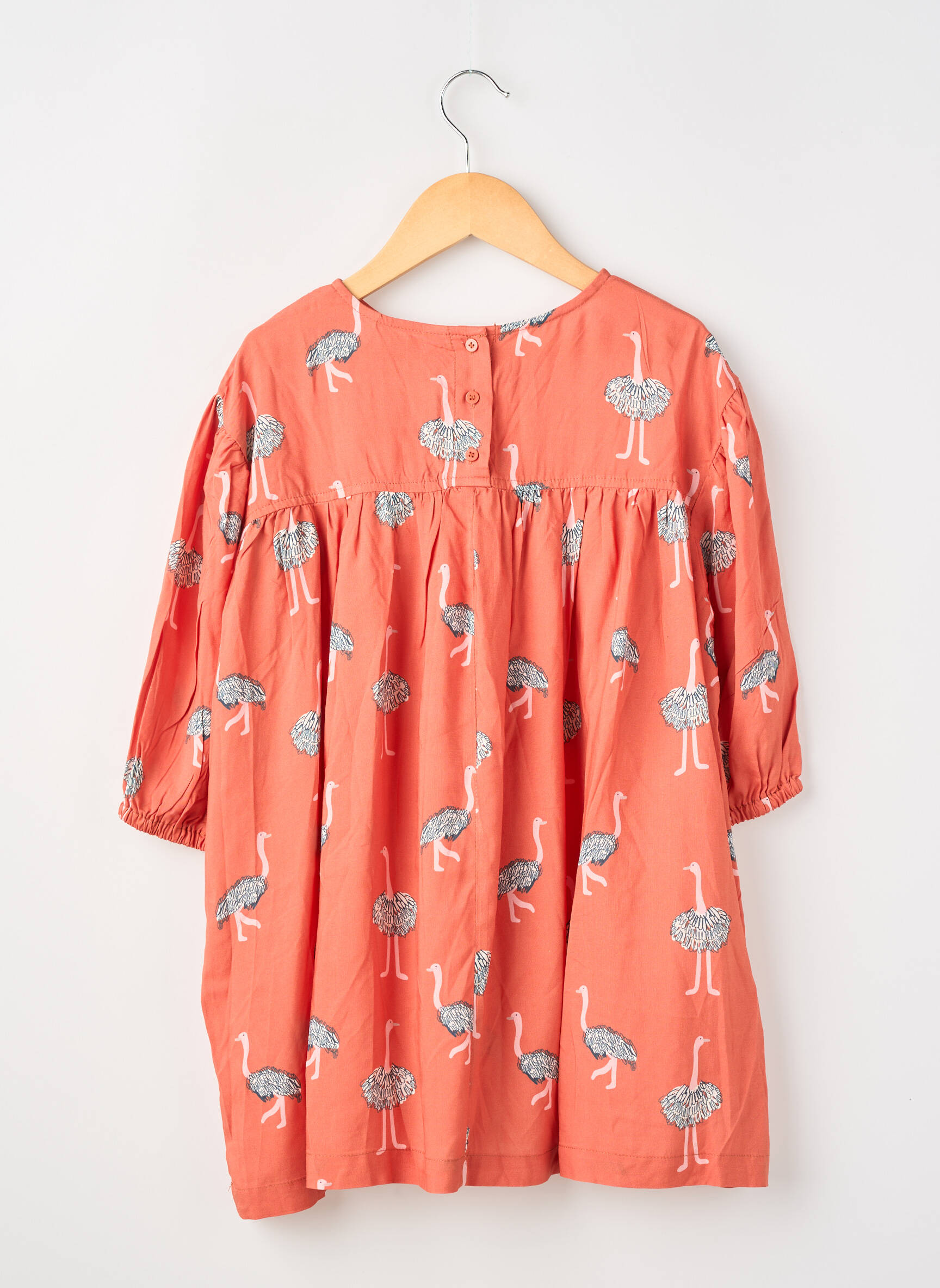 Rochie midi guler rotund mâneci 3/4 portocalie COMPAÑIA FANTASTICA fată