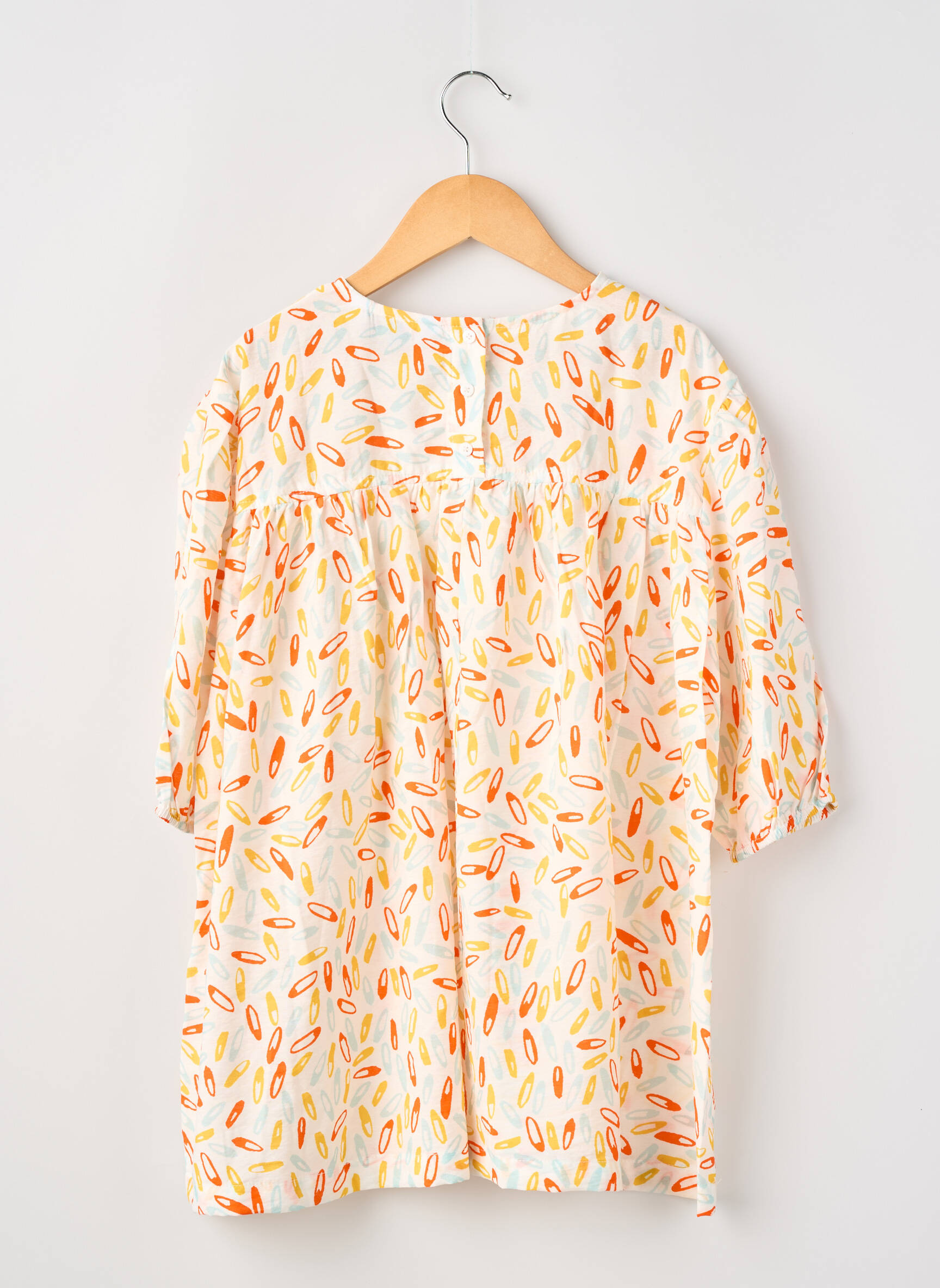 Rochie midi închidere cu fermoar la spate mâneci 3/4 portocalie COMPAÑIA FANTASTICA fată
