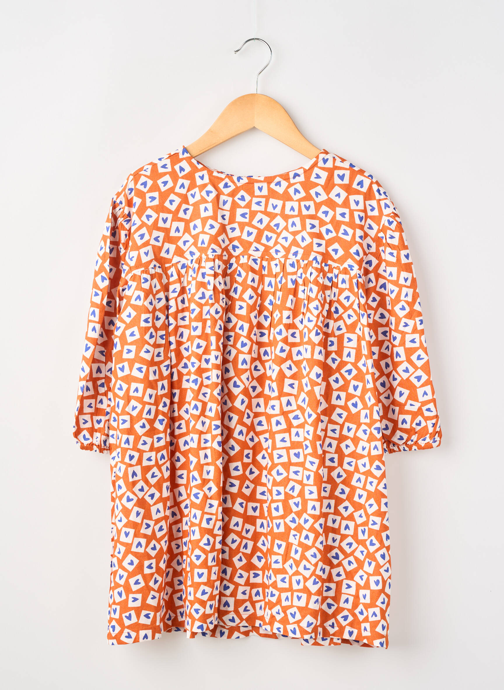 Rochie midi guler rotund mâneci 3/4 portocalie COMPAÑIA FANTASTICA fată