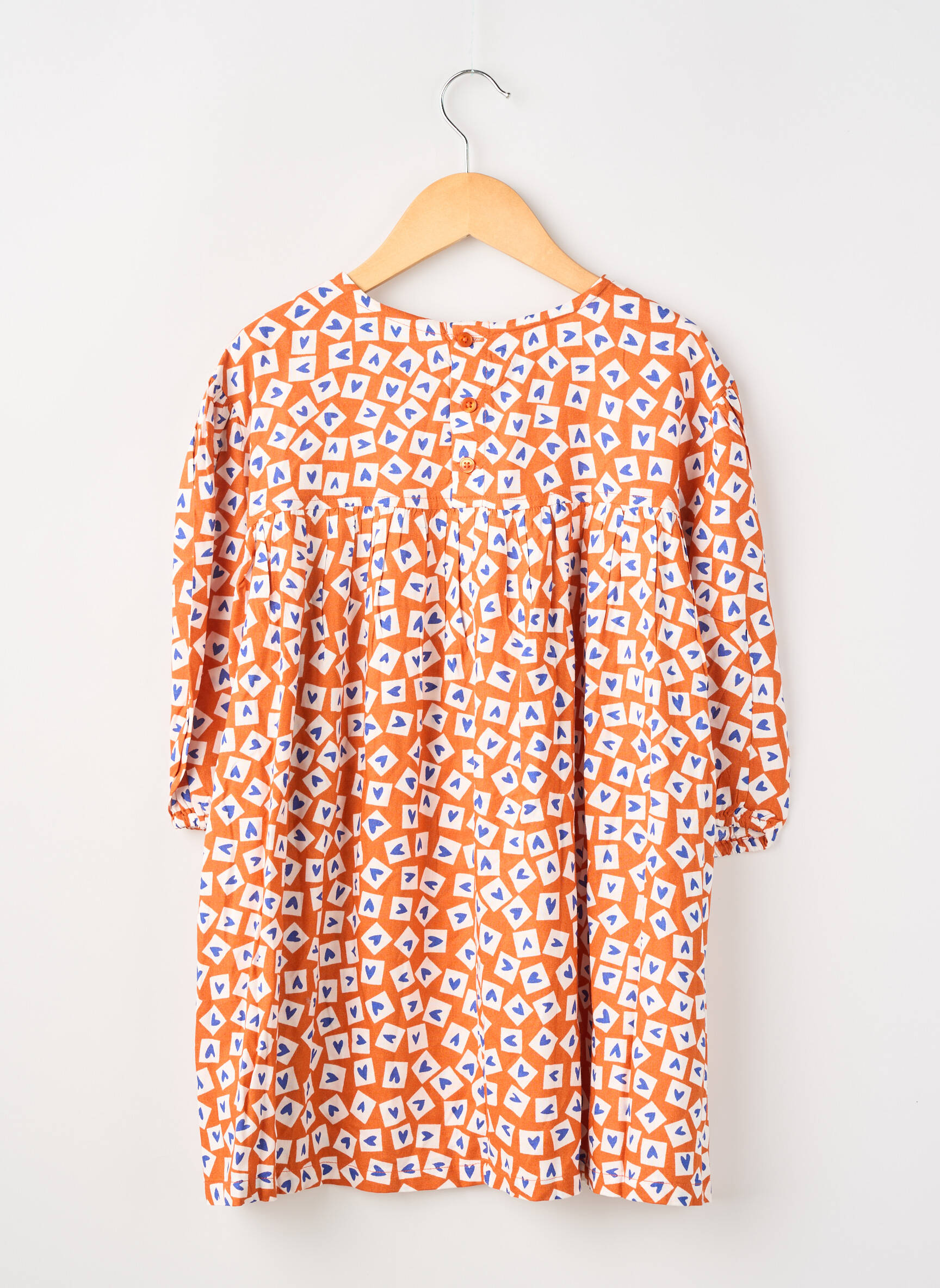Rochie midi guler rotund mâneci 3/4 portocalie COMPAÑIA FANTASTICA fată