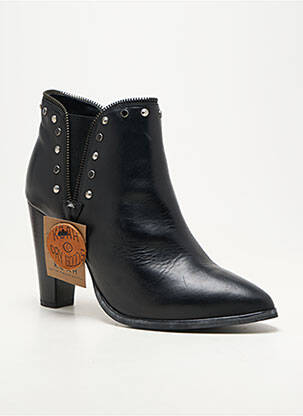 Botine/ghete material neted toc de 7 la 9 cm negru KOAH femeie