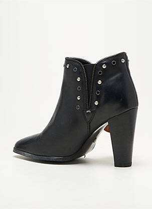 Botine/ghete material neted toc de 7 la 9 cm negru KOAH femeie