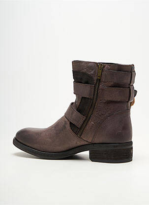 Botine/ghete material neted toc de 4 la 6 cm maro KOAH femeie