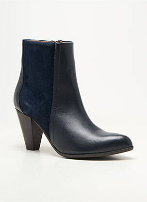 Botine/ghete material neted toc de 7 la 9 cm albastru ALBERTO FERMANI femeie