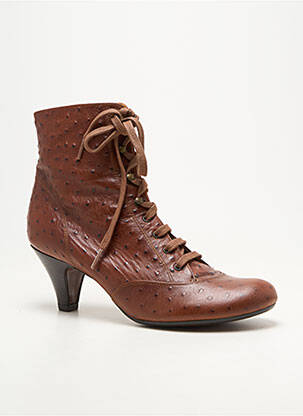 Botine/ghete material neted toc de 7 la 9 cm maro CHIE MIHARA femeie