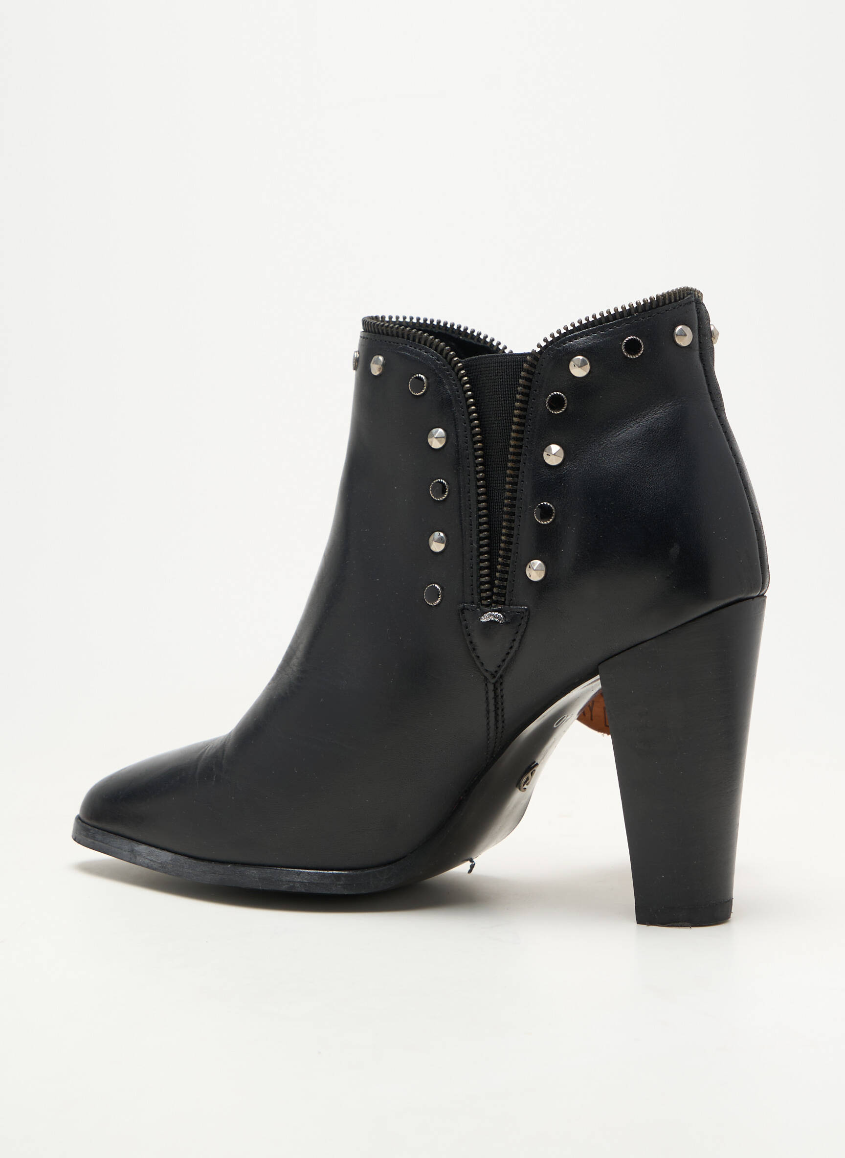 Botine/ghete material neted toc de 7 la 9 cm negru KOAH femeie