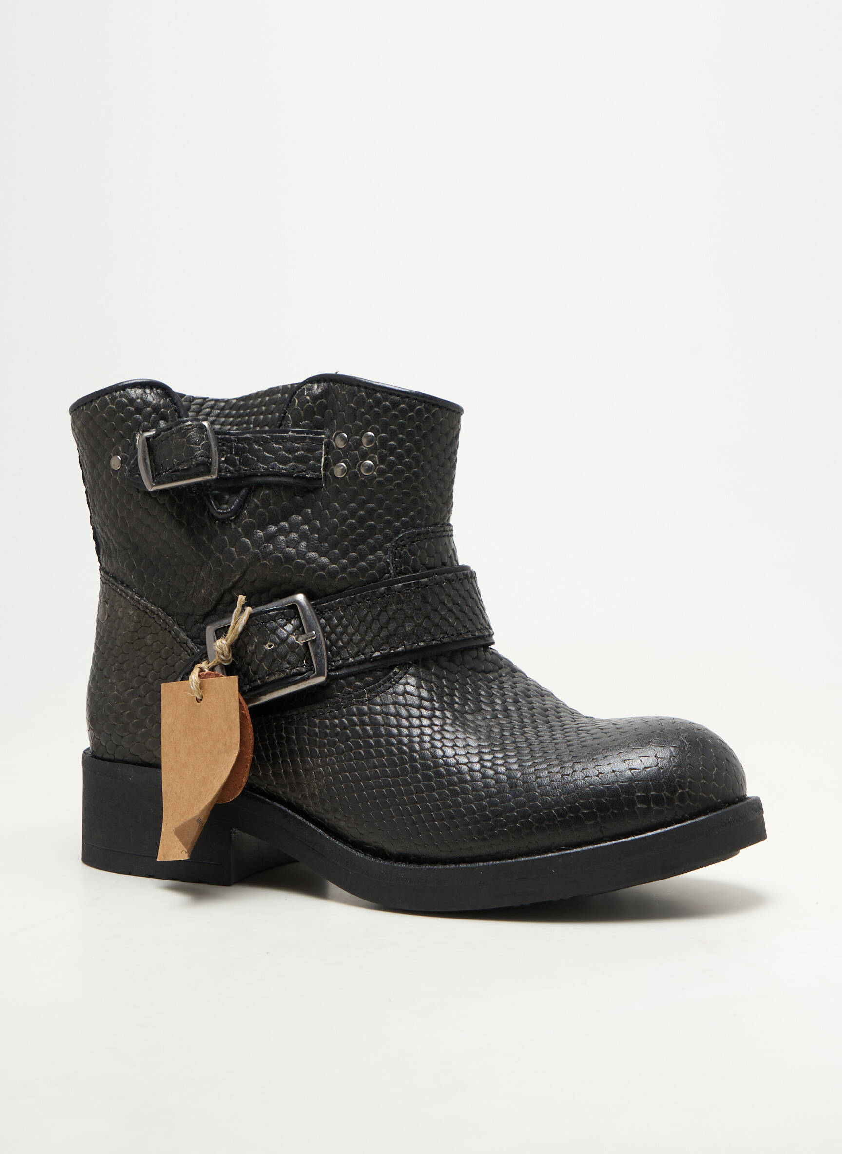 Botine/ghete toc mic toc de 4 la 6 cm negru KOAH femeie