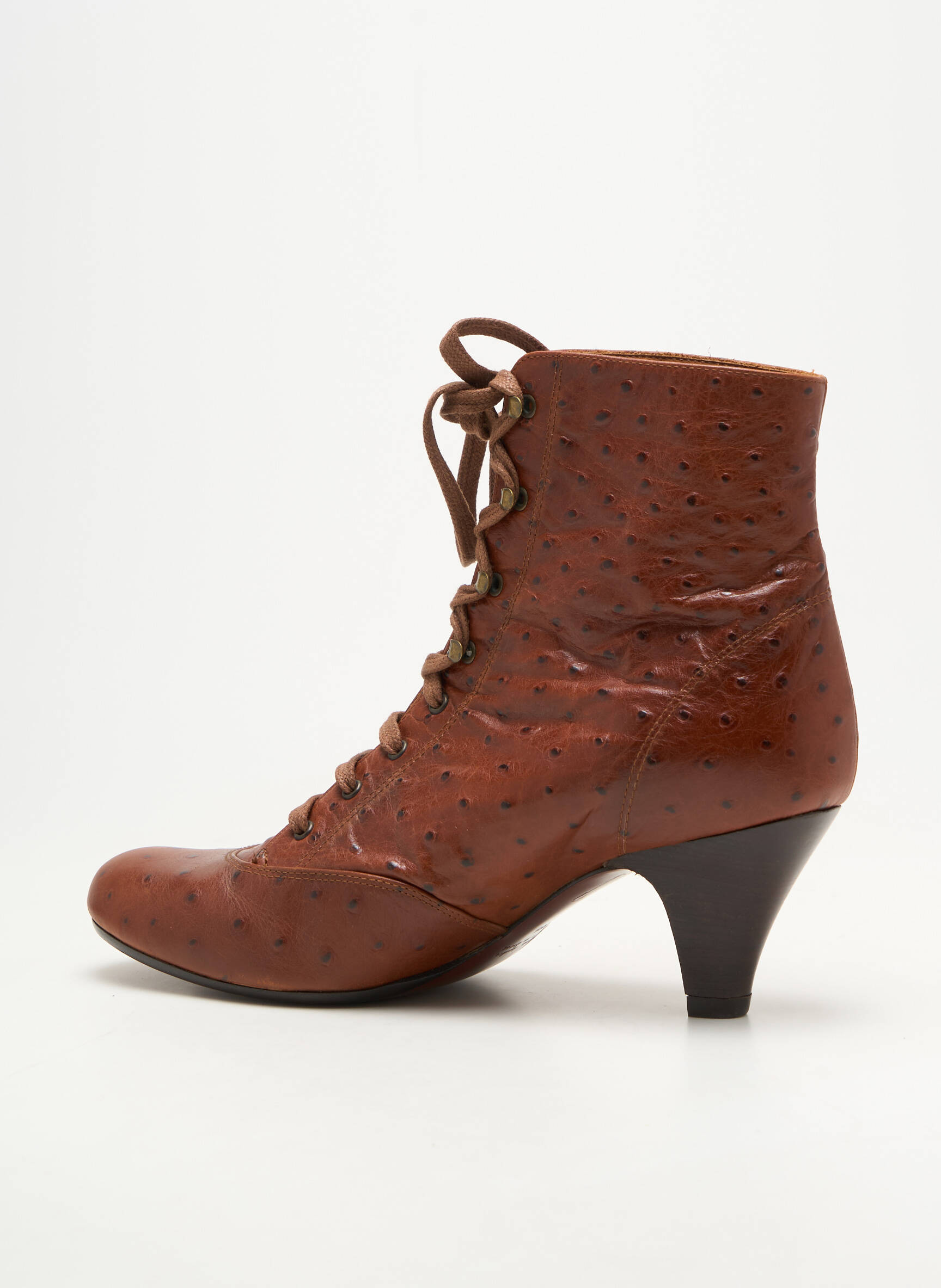 Botine/ghete material neted toc de 7 la 9 cm maro CHIE MIHARA femeie