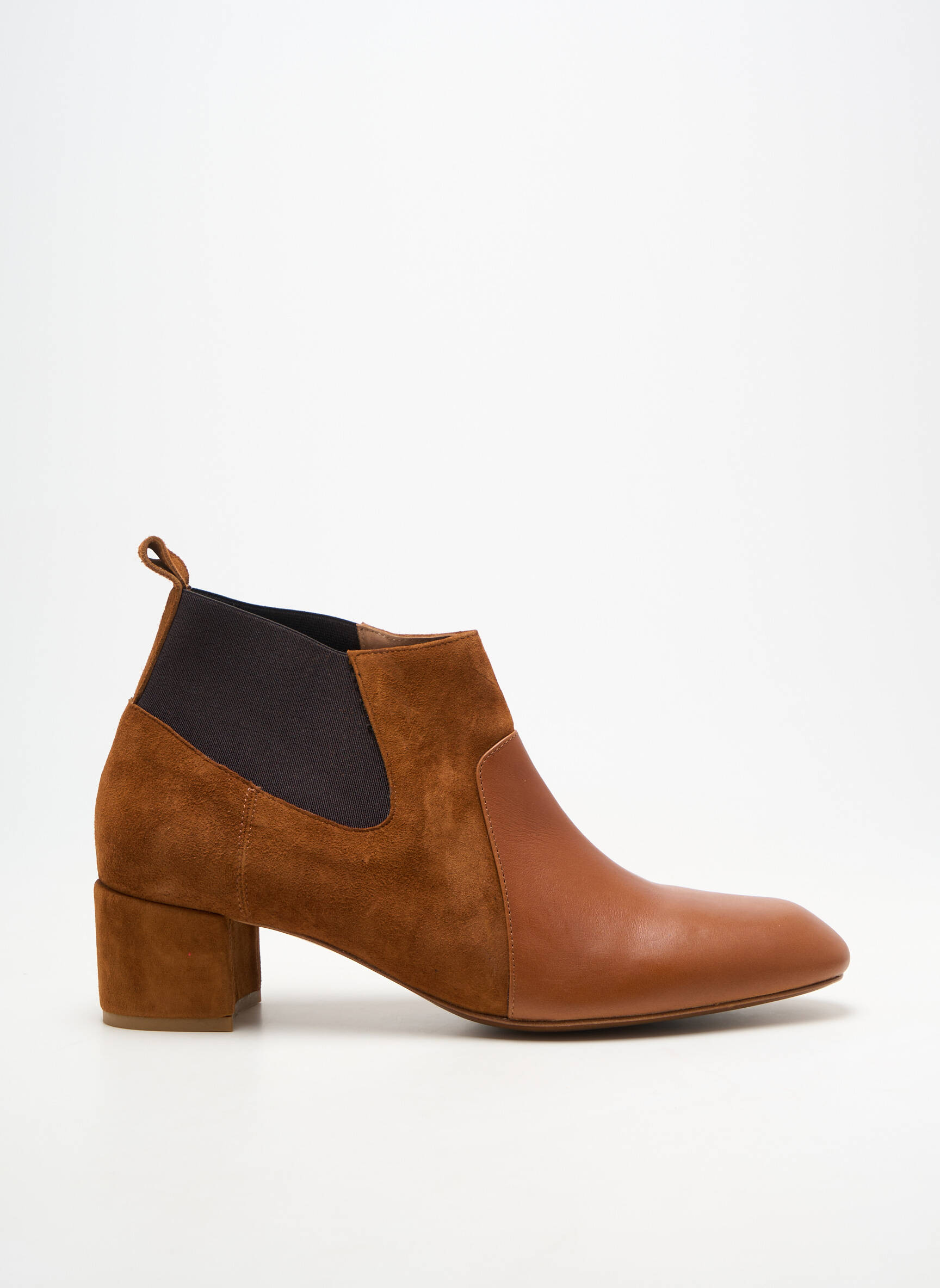 Botine/ghete vârf rotund toc de 4 la 6 cm maro ESPACE femeie