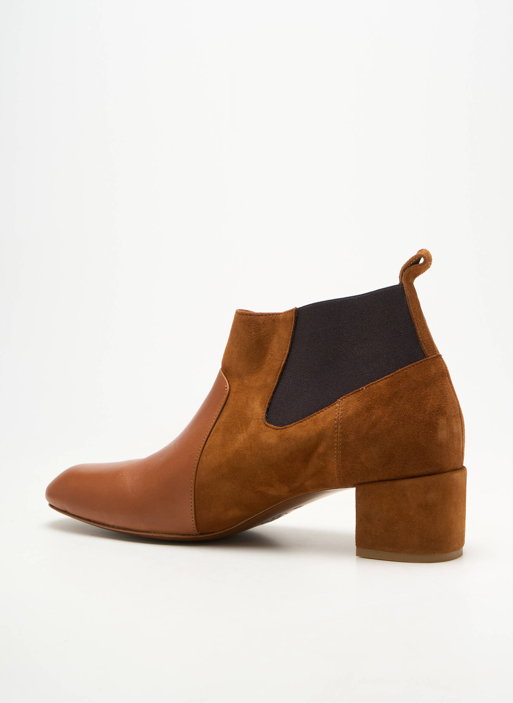 Botine/ghete vârf rotund toc de 4 la 6 cm maro ESPACE femeie