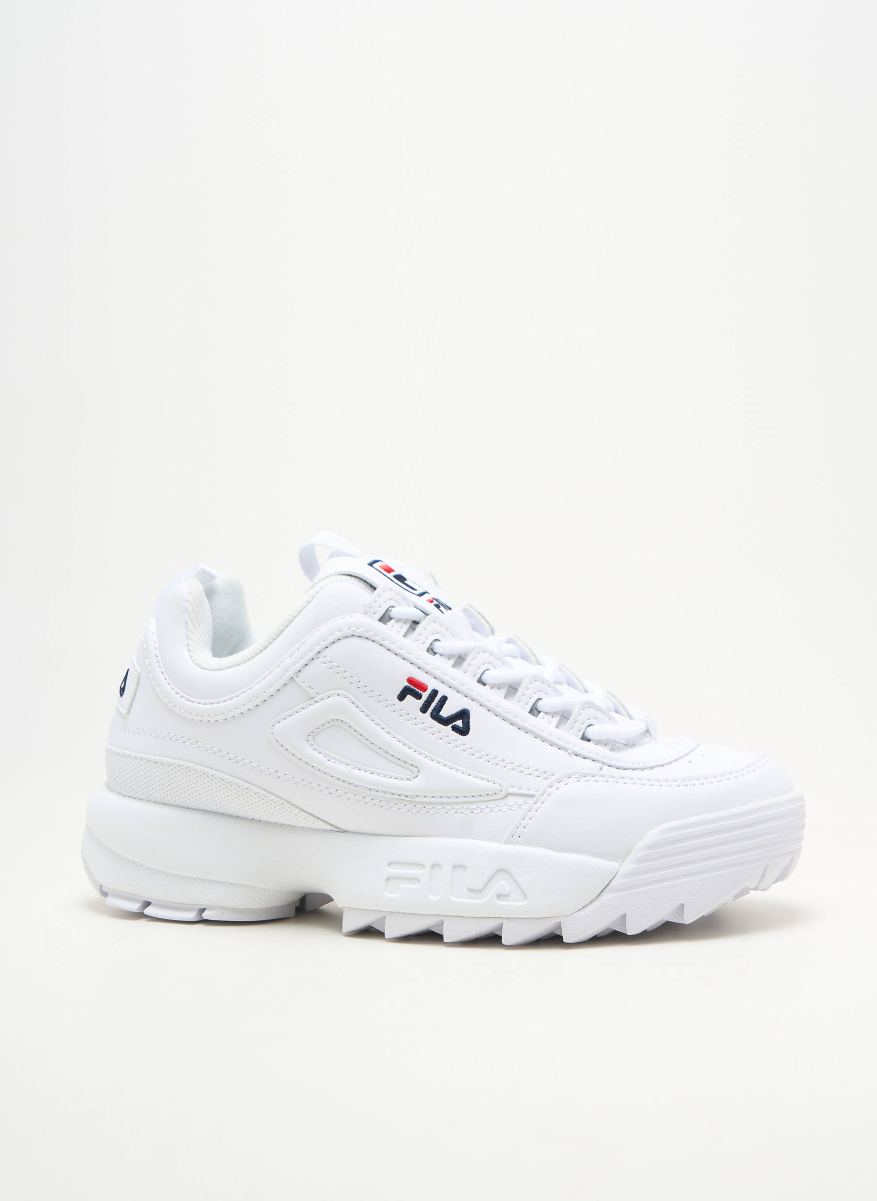 Adidași țesătură satinată alb FILA unisex
